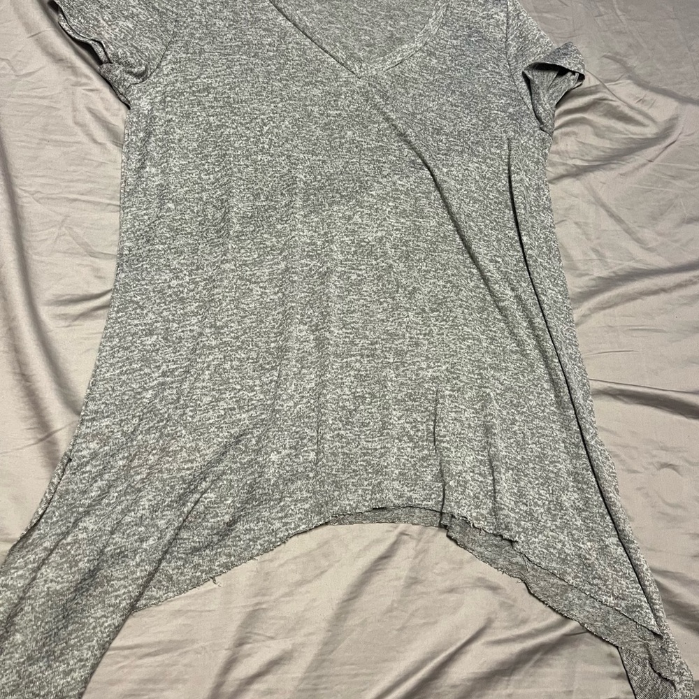 Torrid size 2 Heather Gray asymmetrical Knit Top
